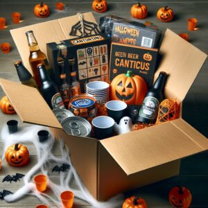 Informatieve afbeelding van biercantusboekje. Biercantuspakket in thema halloween voor vrienden en activiteiten