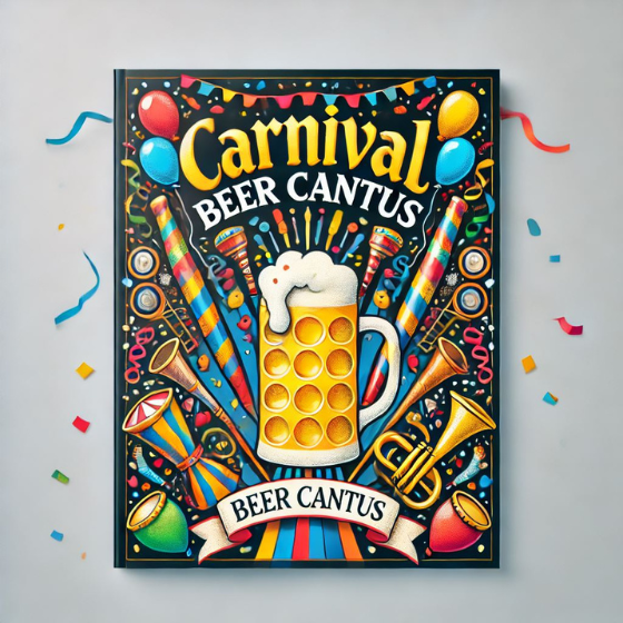 Informatieve afbeelding van biercantusboekje. Biercantuspakket in thema carnaval voor vrienden en activiteiten
